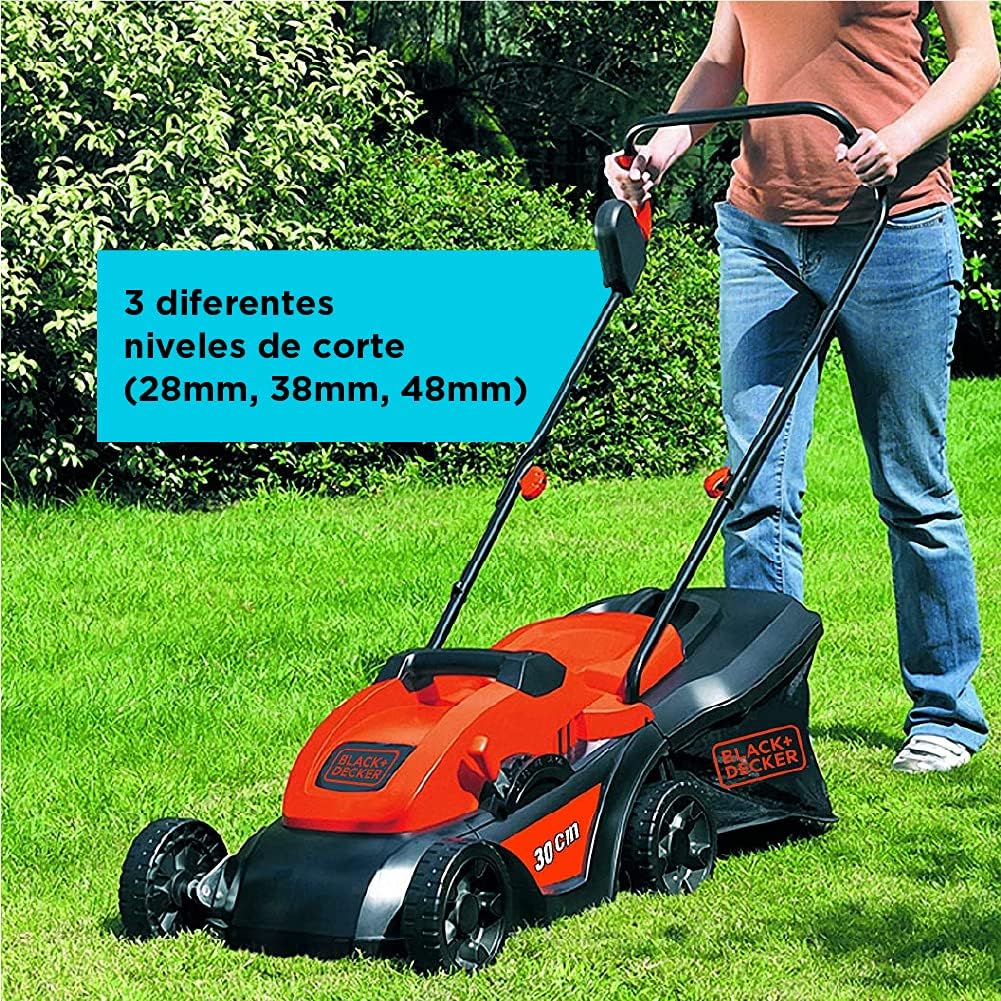 [A] (BDJ-GR3000) PODADORA ELECTRICA 1,000 W C/CUCHILLA 30cm 3 NIVELES DE CORTE C/BOLSA REC. 35l