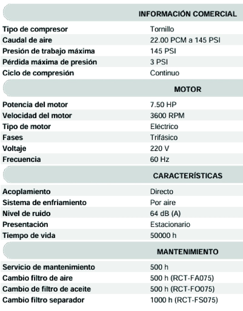 [T] (EVA-CS240ME0750) COMPRESOR SCROLL DE 7.5 HP 5.5 KW DE 24 PCM 220 V TRIFASICO C/CABINA INSONORIZADA DE 195 KGS