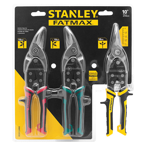 KIT DE 3 TIJERAS DE AVICION FATMAX, RECTA, IZQ, Y DERECHA