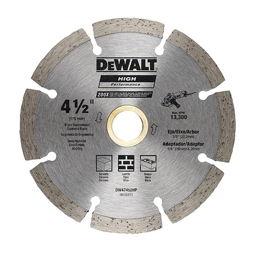DISCO DE DIAMANTE P/USO GENERAL 4 1/2 SEGMENTADO DEWALT (HIGH PERFORMANCE)