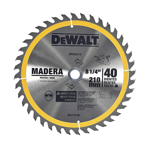 DISCO C/PASTILLA DE CARBURO 8-1/4 40 DPP FLECHA 1,5/8Y3/4 ACABADO FINO MADERA