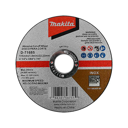 DISCO ABRASIVO P/CORTE INOX 115X1.0 MM