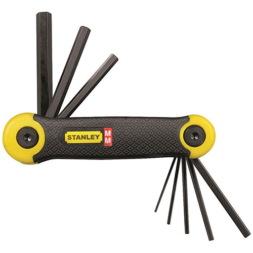 JUEGO DE LLAVES HEXAGONALES METRICAS DE 8 PZAS. TIPO NAVAJA (PROFESIONALES)