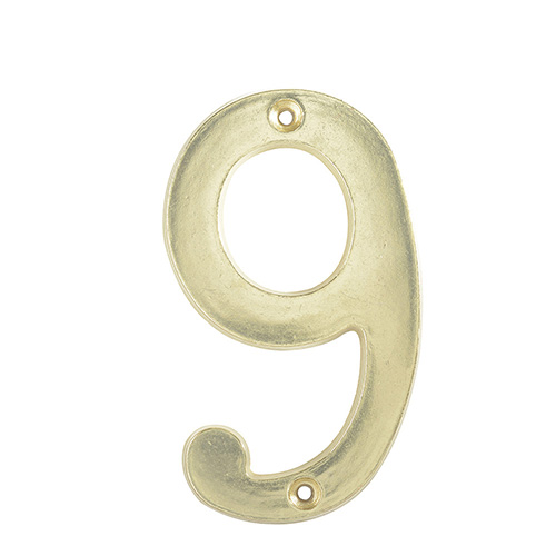 NÚMERO 9 SLIM 4" LATÓN BRILLANTE