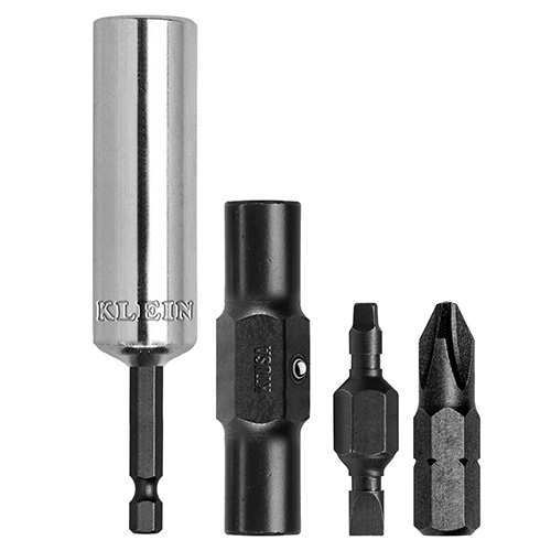 KIT DE EXTENSION C/6 PUNTAS CUAD. 2, PH2 PLANA 3/16 Y HEX. 1/4, 5/16
