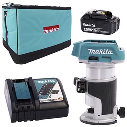 ROUTER INALAMBRICO 18 V S/CARBONES BL C/2 BAT. 3 AMP BL1830 Y CARGADOR C/COLLET