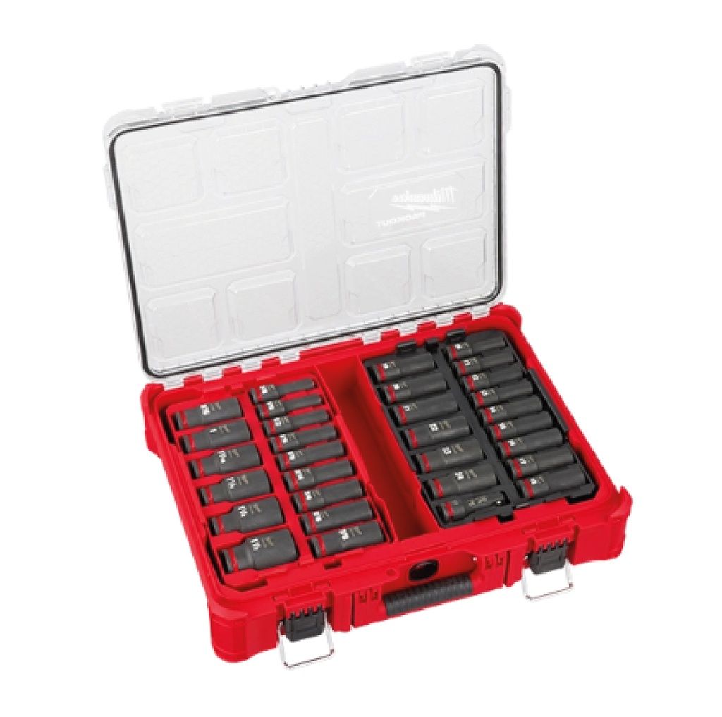 JUEGO DE 31 CUBOS SHOCKWAVE IMPACT DUTY™ CON BOCA DE 1/2" PACKOUT