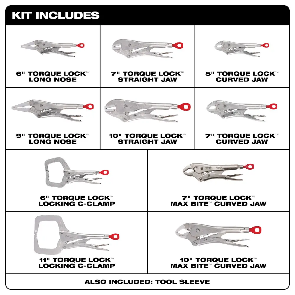 PINZAS DE PRESION TORQUE LOCK™ KIT DE 10 PZAS