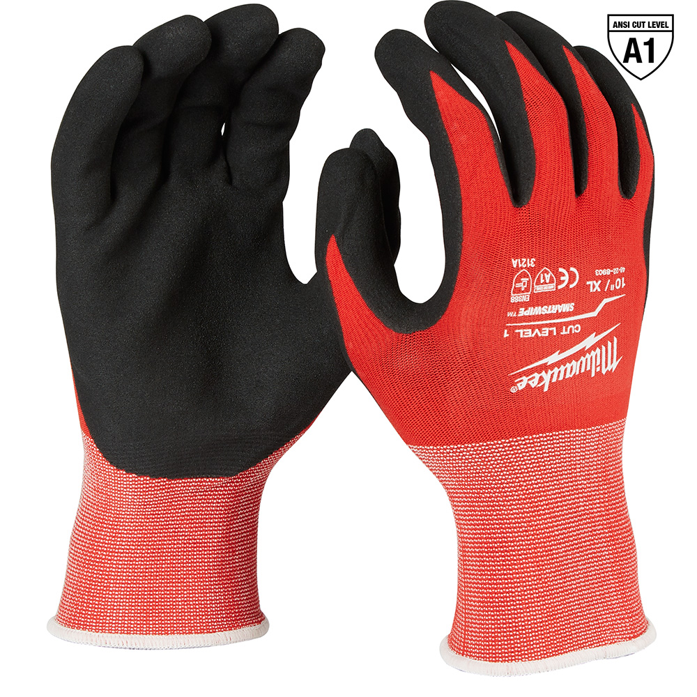 GUANTES ANTICORTE NIVEL 1 BAÑADOS EN NITRILO XL