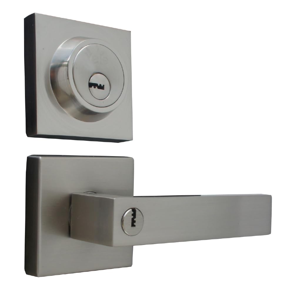 CERRADURA P/PUERTA PRINCIPAL MODELO CASTELLI NIQUEL SATINADO LLAVE-MARIPOSA