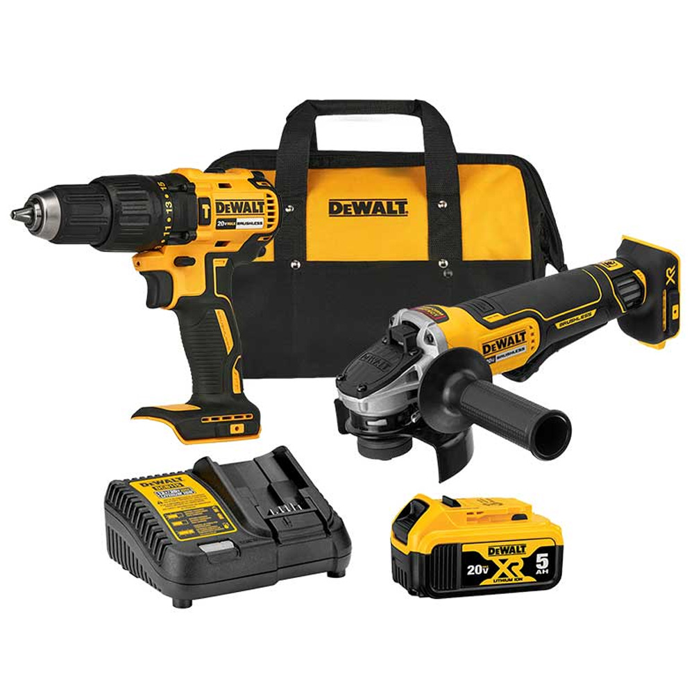 COMBO ROTOMARTILLO ½ DCD778D1 + MINIESMERILADORA 4-1/2 DCG413 20V C/BATERIA DE 5 AMP