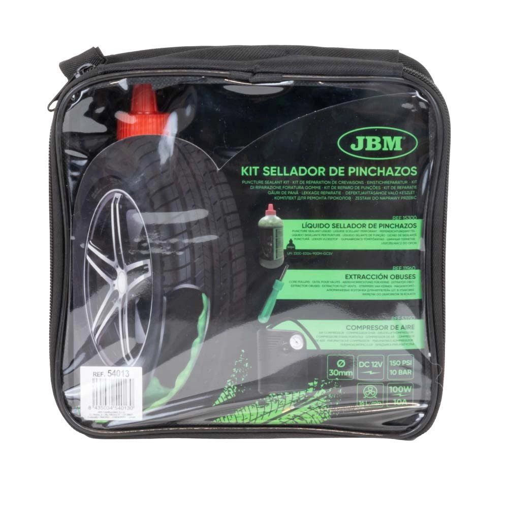 KIT DE REPARACION DE NEUMATICOS INCLUYE LÍQUIDO Y COMPRESOR DE AIRE