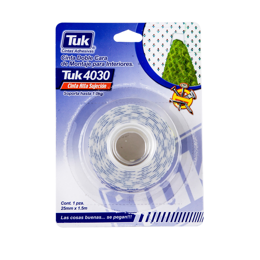 CINTA ADHESIVA DOBLE CARA CON ESPUMA DE POLIETILENO DE 3/4 X 15 MTS (MODELO 4030)