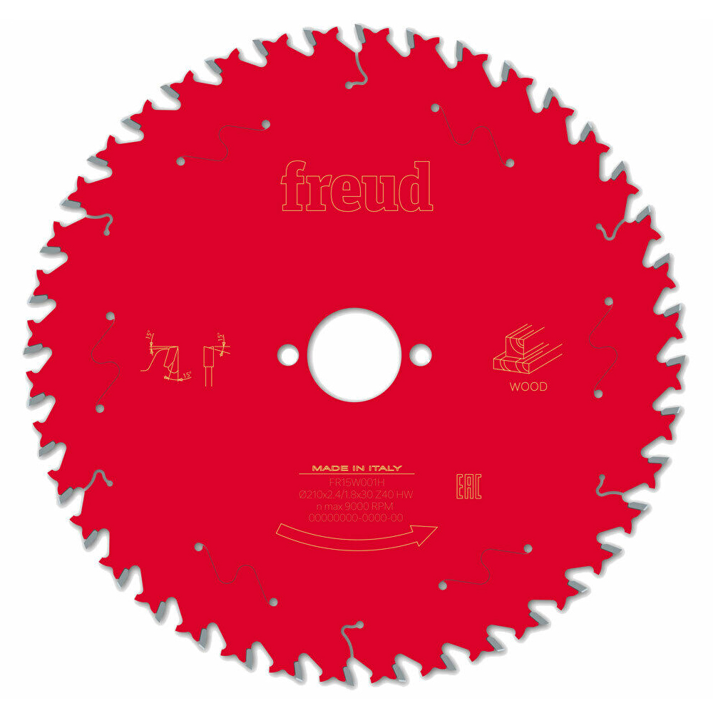 DISCO C/PASTILLAS DE CARBURO FREUD 8 1/4 X 40 DPP X 5/8 P/MADERA (MOD. DIABLO D0840X)