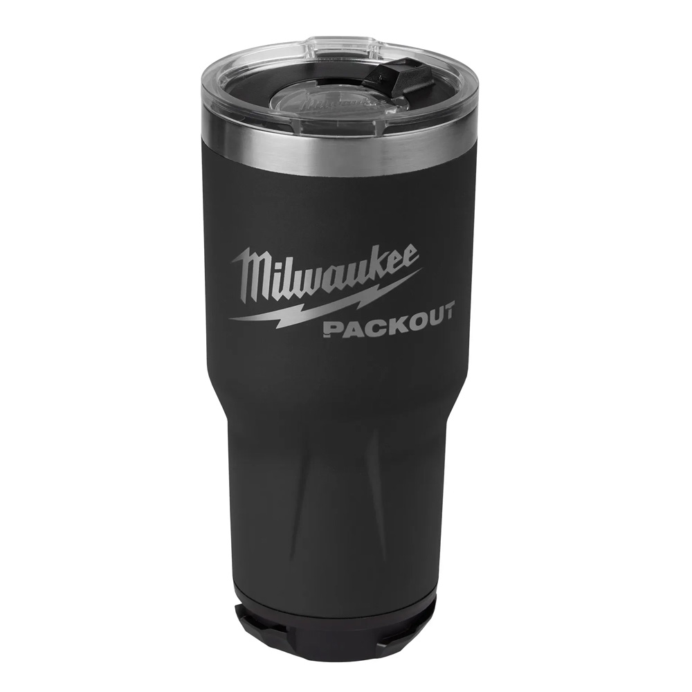 VASO MILWAUKEE DE 30 ONZAS C/SISTEMA PACKOUT™ COLOR NEGRO (TUMBLER)