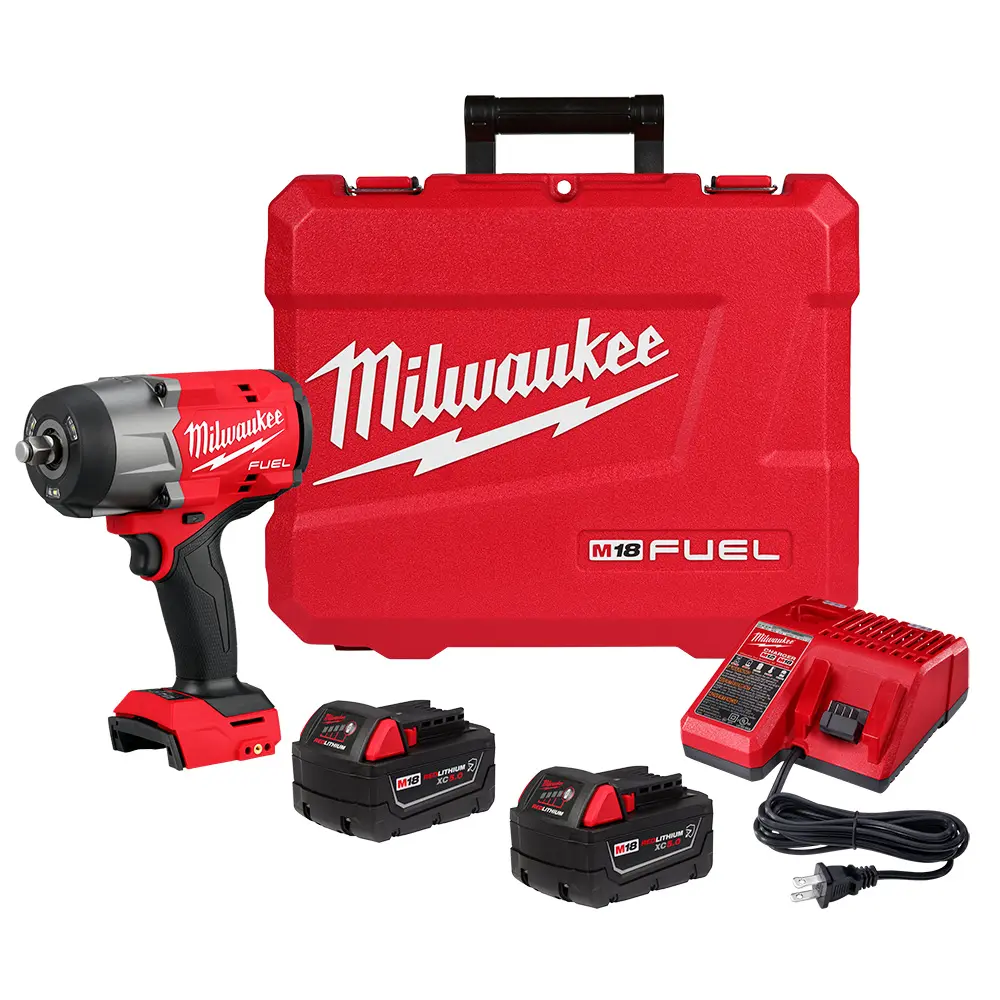 LLAVE DE IMPACTO M18 FUEL 1/2 CON 2 BAT 5 AMP CARGADOR Y ESTUCHE
