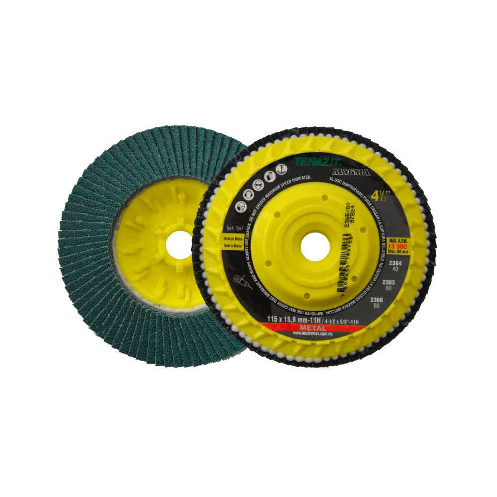 DISCO LAMINADO DE 4-1/2 DE ZIRCONIO GNO 80 CON RESPALDO DE PLASTICO