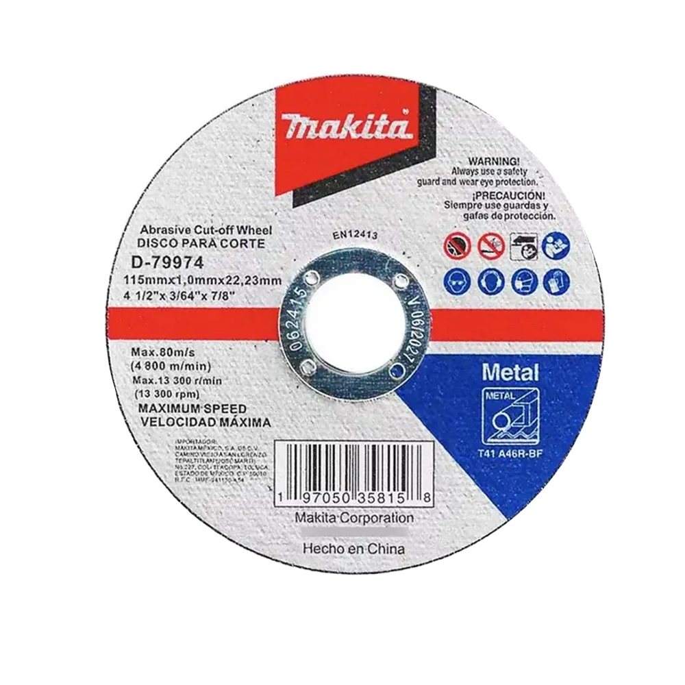 DISCO ABRASIVO P/CORTE DE ACERO 4 1/2X1.0MMX7/8 EXTRA LARGA VIDA (LINEA SUPER ECONOMICA)