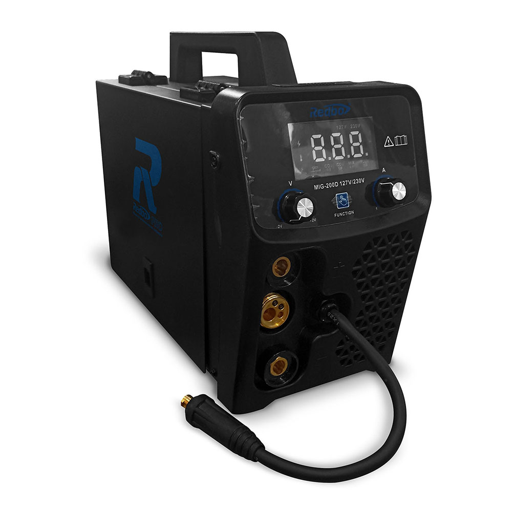 SOLDADORA INVERSOR MICROALAMBRE 110/220V BIVOLTAJE 200 AMP C/GAS Y S/GAS PROCESOS MMA, MIG,TIFT LIFT (USO RUDO)