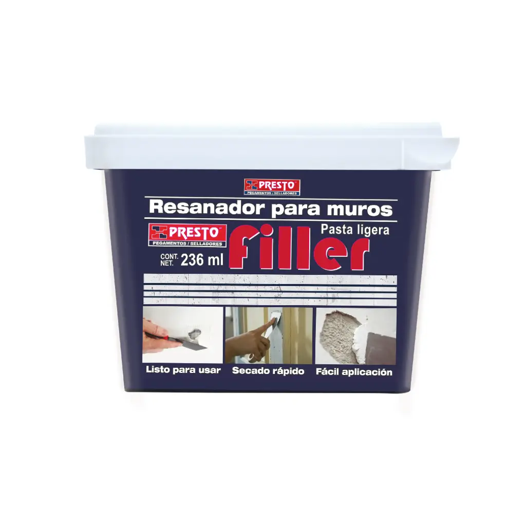RESANADOR DE MUROS PRESTO FILLER TARRO DE 236 ML.