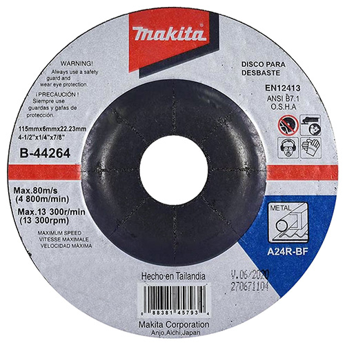 DISCO P/DESBASTE METAL 4 1/2 X 1/4 X 7/8 (SUBSTITUYE AL A90364) (MAA-B44264)