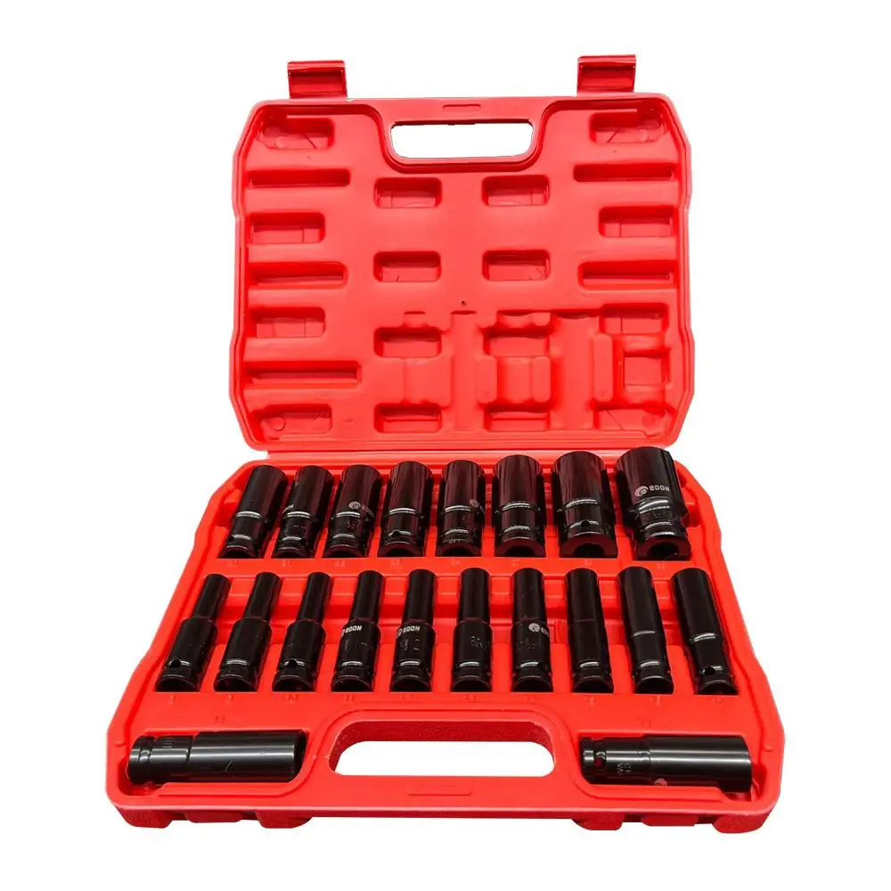 JUEGO DE DADOS DE IMPACTO CUADRO DE 1/2 8-32 MM (20 PIEZAS) 