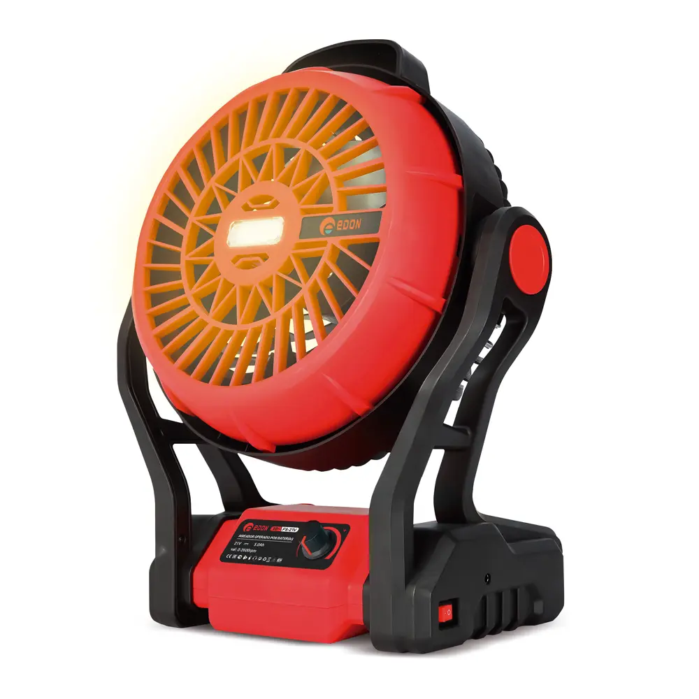VENTILADOR INALAMBRICO 21V CON LAMPARA BATERIA 5 AMP ULTRA Y CARGADOR