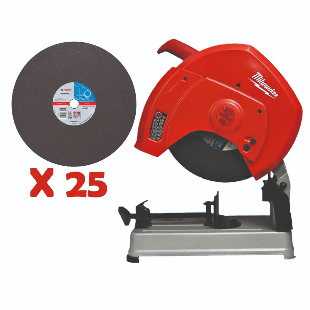 COMBO CORTADORA DE METALES 14 PULG 15 AMP 1,800 W+25 DISCOS DE CORTE 14 BOSCH