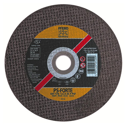 DISCO P/CORTE ACERO AL CARBON 7 X 1.6mm X 7/8 SUPERDELGADO PS-FORTE (ECONOMICO)
