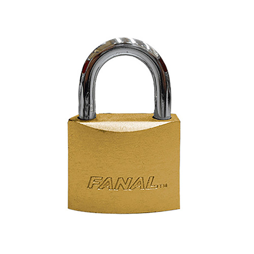 CANDADO DE HIERRO LATONADO 32mm GANCHO CORTO