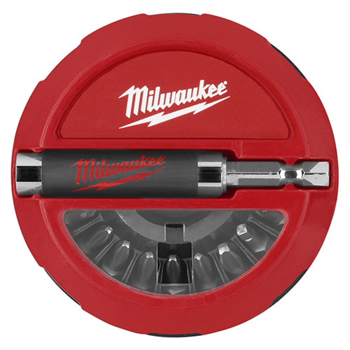 JUEGO DE ADAPTADOR P/PUNTAS MILWAUKKE C/ESTUCHE DE PUNTAS PHILLIPS, TORX, CUADRADAS (20 PZAS)