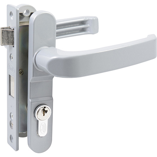 CERRADURA EUROPEA P/PUERTA DE ALUMINIO COLOR GRIS