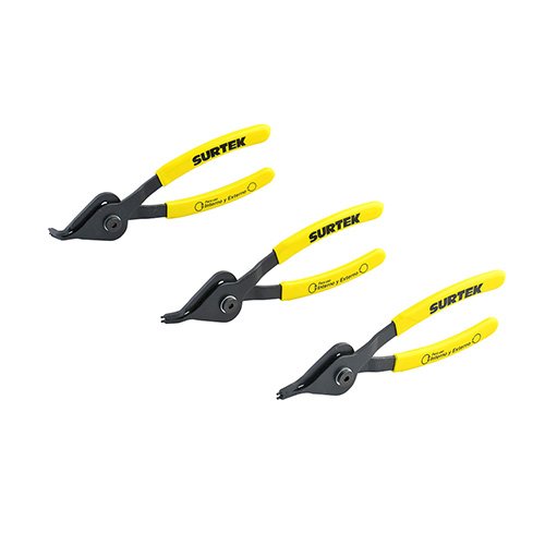JUEGO PROFESIONAL PINZA EN TARJETAS P/ANILLOS DE RETENCION C/3 PZAS. EN ESTUCHE