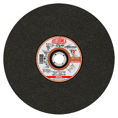 DISCO ABRASIVO PARA CORTE DE PRUEBAS METALOGRÁFICAS DE 300 X 2.5 X 32.00 MM