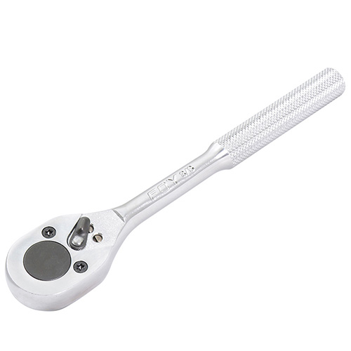 MATRACA REVERSIBLE PARA DADO CUADRO DE 3/8", CABEZA TIPO PERA, MANGO MOLETEADO