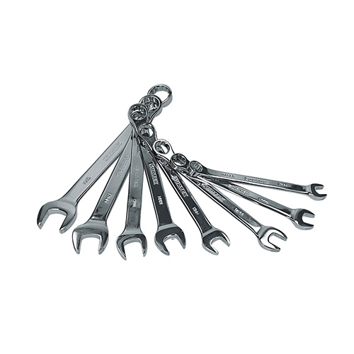 JUEGO DE 8 LLAVES COMBINADAS PULIDO ESPEJO METRICAS, 12 PUNTAS EN RACK