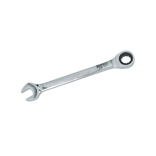 LLAVE COMBINADA PULIDO ESPEJO DE MATRACA METRICA, 12 PUNTAS, 16MM