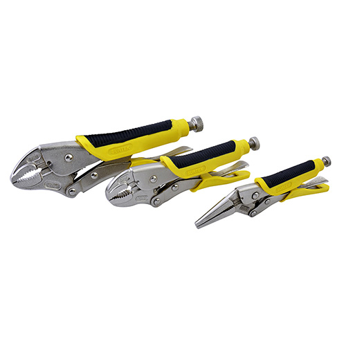 JUEGO DE 3 PINZAS DE PRESION CON MANGO BIMATERIAL