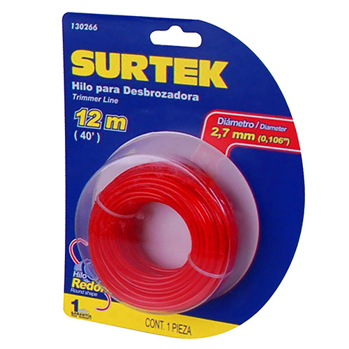 NAILON PARA DESBROZADORA EN BLISTER, 2.7 MM X 12 M