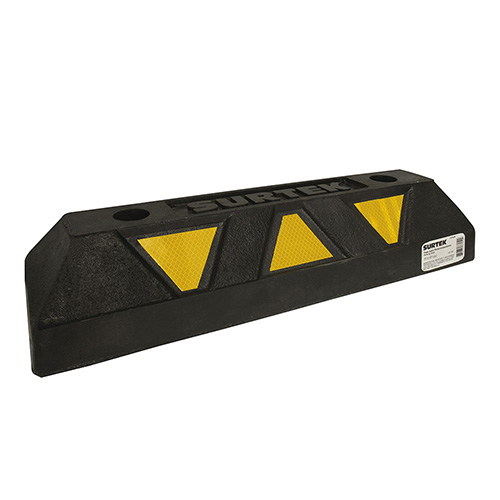 TOPE DE ESTACIONAMIENTO CON TRIANGULOS REFLEJANTES DE 54 X 16 X 11 CM