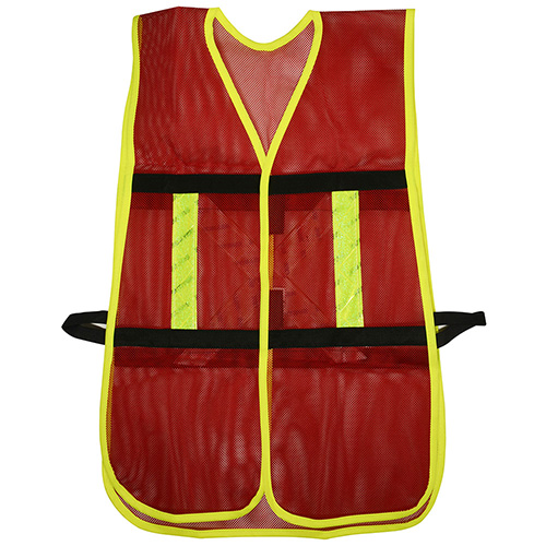 CHALECO DE SEGURIDAD DE MALLA DE POLIESTER CON AJUSTE DE DOBLE GANCHO ROJO UNITALLA