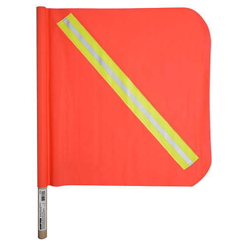 BANDERIN DE PVC CON REFLEJANTE Y VASTAGO DE MADERA
