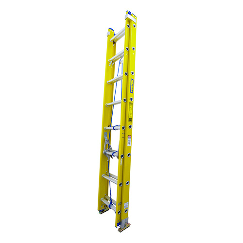 ESCALERA DE EXTENSION TIPO 2 DE FIBRA DE VIDRIO CON 24 PELDAÑOS