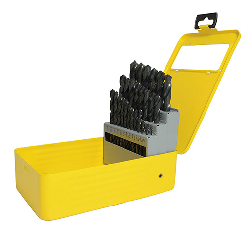 JUEGO DE 29 BROCAS NEGRAS DE ACERO DE ALTA VELOCIDAD ZANCO RECTO