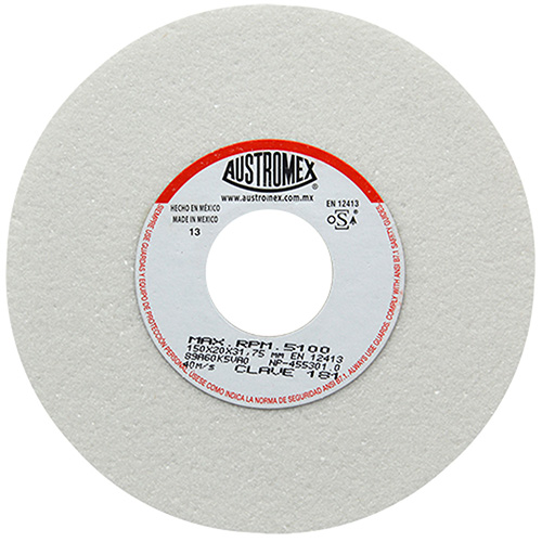RUEDA P/AFILADO Y RECT. 6 X 3/4 X 1 GRANO 60 BLANCA