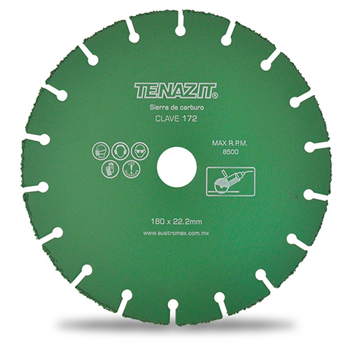 DISCO 7 X 5/8 P/CORTE DE MADERA, CLAVOS, MDF, AGLOMERADO, FIBRA DE VIDRIO Y TUBERIA DE COBRE P/ESMERIL