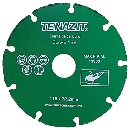 DISCO 4 1/2 X 7/8 P/CORTE DE MADERA, CLAVOS, MDF, AGLOMERADO, FIBRA DE VIDRIO, TUBERIA DE COBRE P/MINIESMERIALDORA