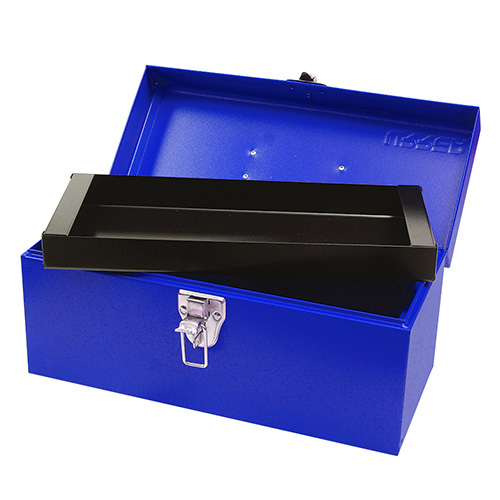 CAJA PORTAHERRAMIENTAS METALICA AZUL 14" X 6" X 6"