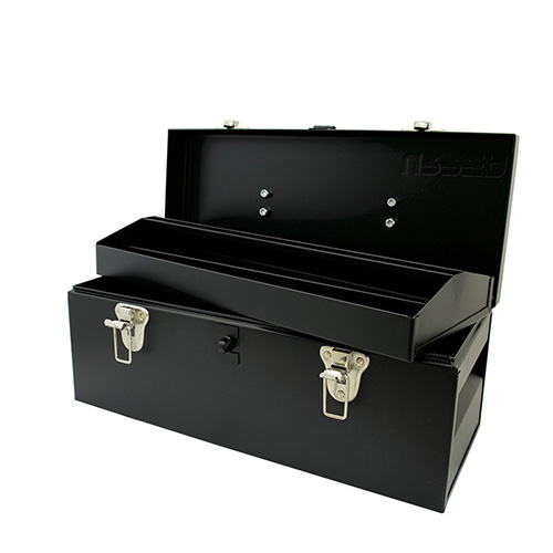 CAJA PORTAHERRAMIENTAS METALICA NEGRA 17" X 7" X 7"