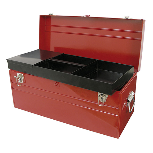 CAJA PORTAHERRAMIENTAS METALICA ROJA 23" X 10" X 11"
